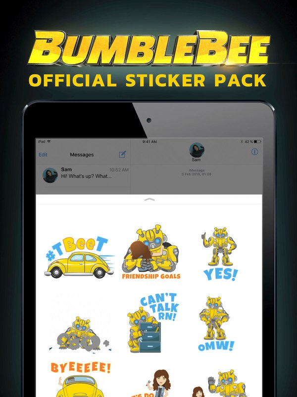 Bumblebee Movie Official Digital Sticker Set For IPhone And IPad  (1 of 5)